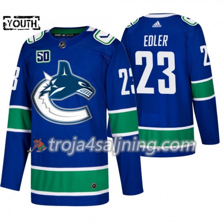 Vancouver Canucks tröja Alexander Edler 23 50th Anniversary 2019-2020 Adidas Blå Authentic - NHL Tröjor Barn